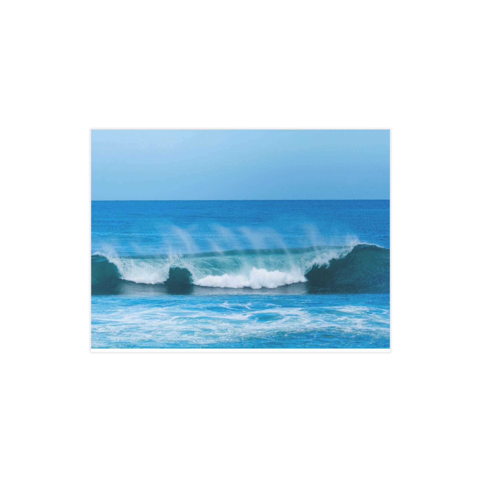 Ocean Wave Photo Print — Blue Surf Seascape Unframed Art