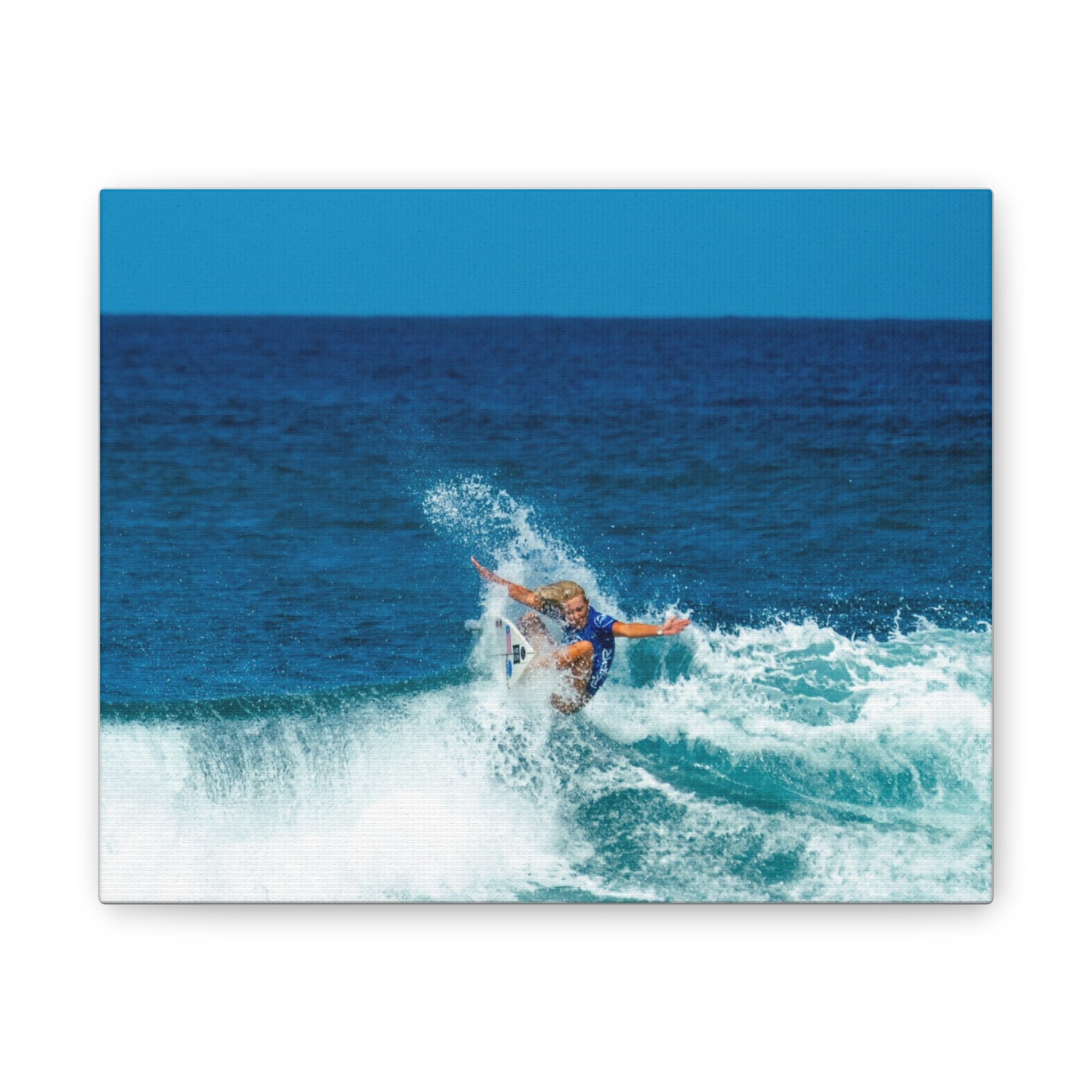 Surfing Ocean Wave Canvas Wall Art — Coastal Beach Photography Print