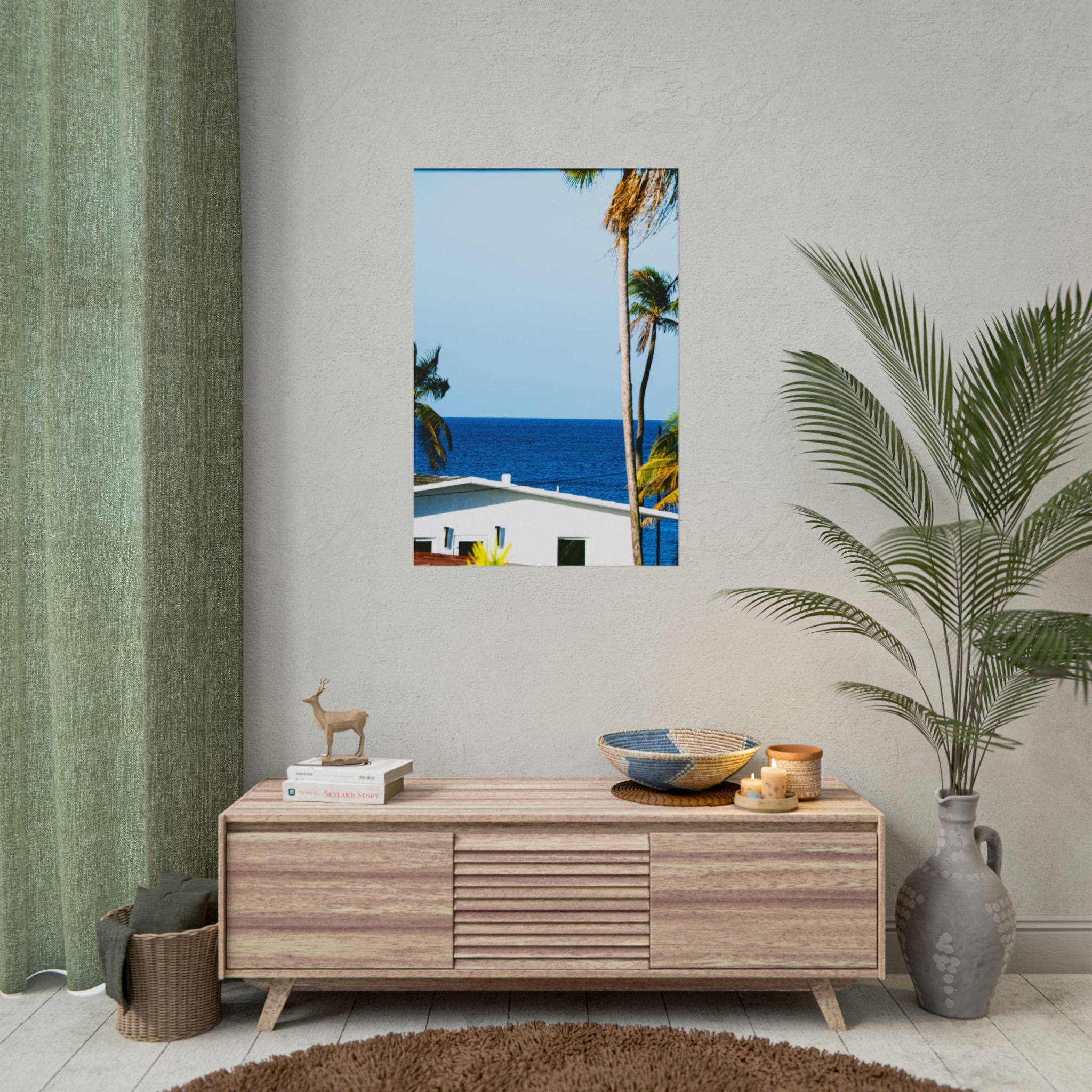 Ocean Park - Rolled Palm Tree Seascape Wall Art