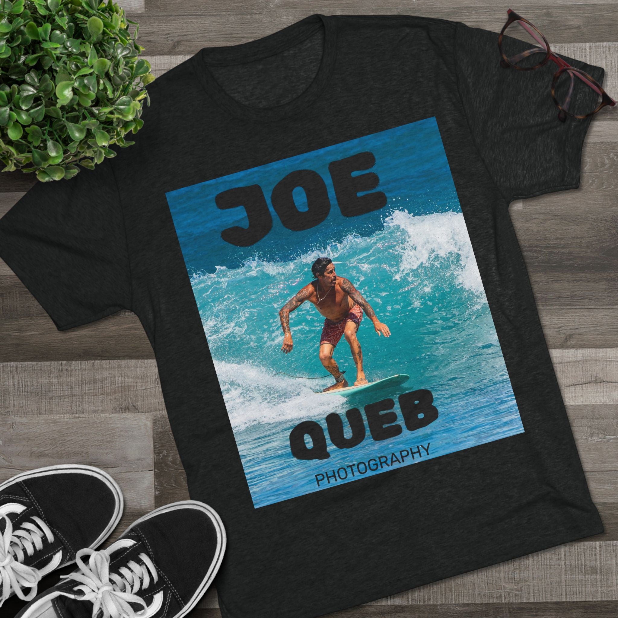 Surf Photography Tee — "Joe Queb" Vintage Wave Graphic Tee