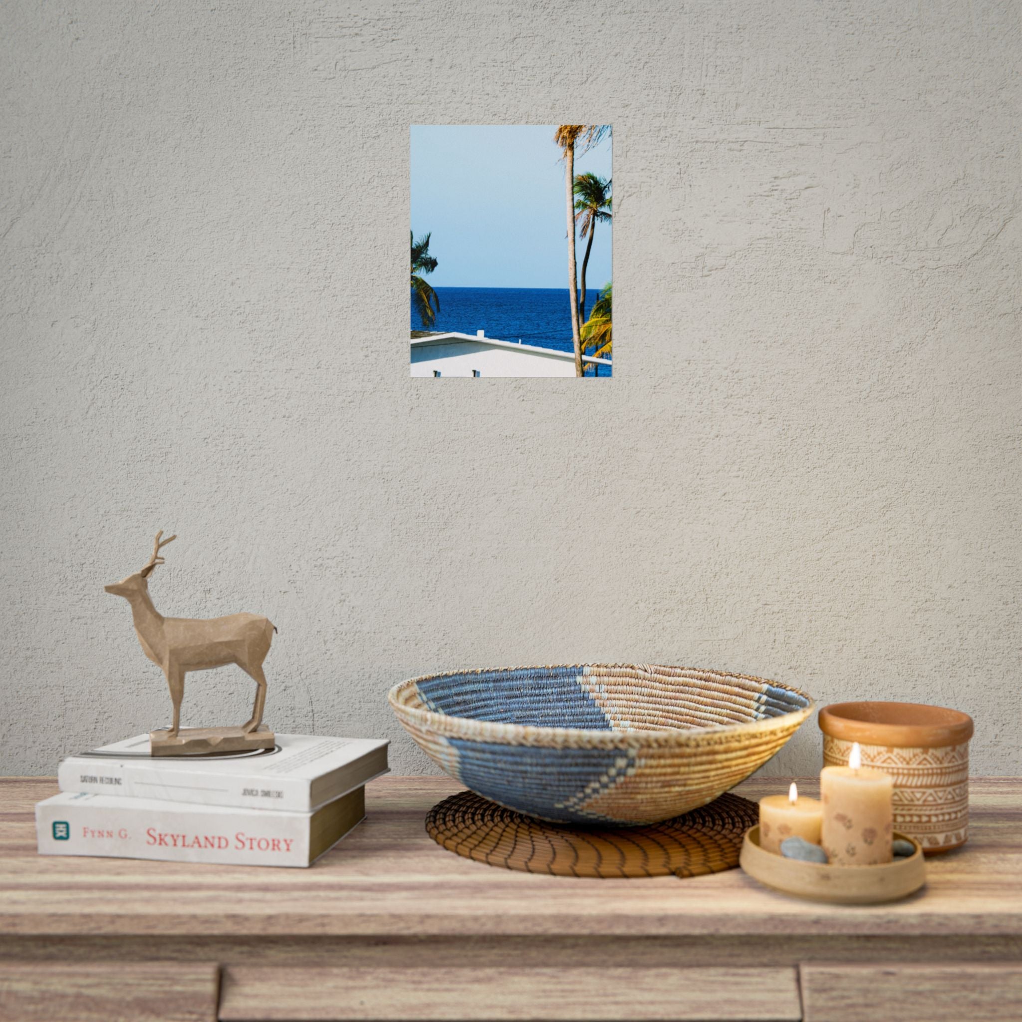 Ocean Park - Rolled Palm Tree Seascape Wall Art