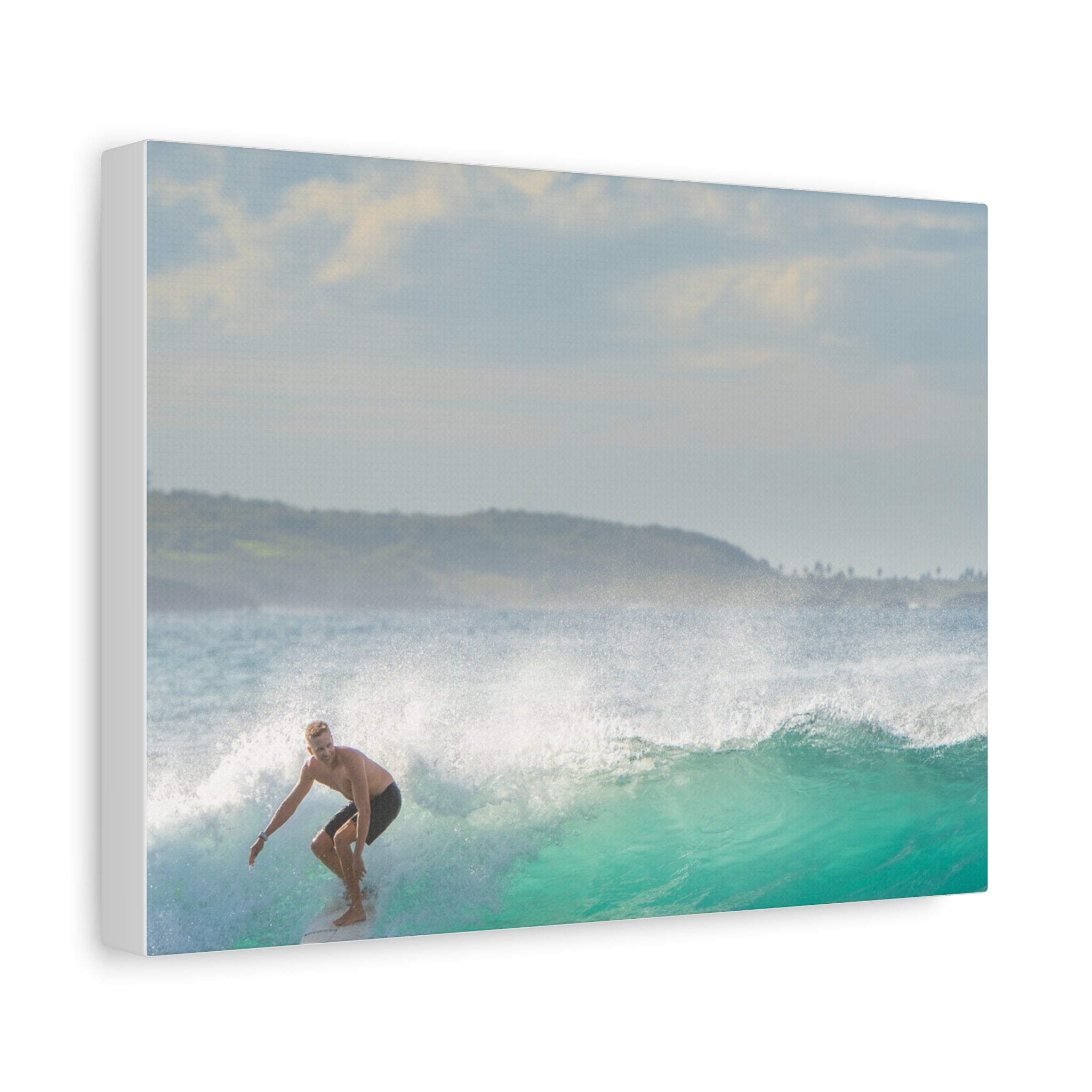 Surfing Canvas Wall Art — Matte Stretched Ocean Wave Print