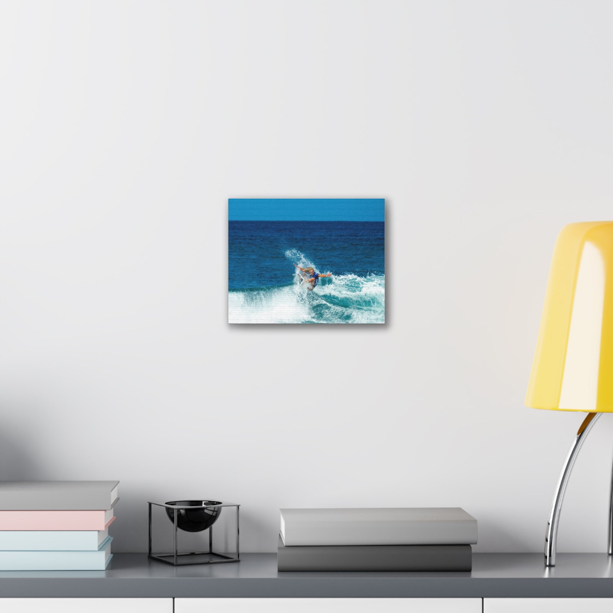Surfing Ocean Wave Canvas Wall Art — Coastal Beach Photography Print