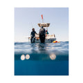 Boat & Ocean Split-Shot Satin Poster — Underwater Perspective Wall Art