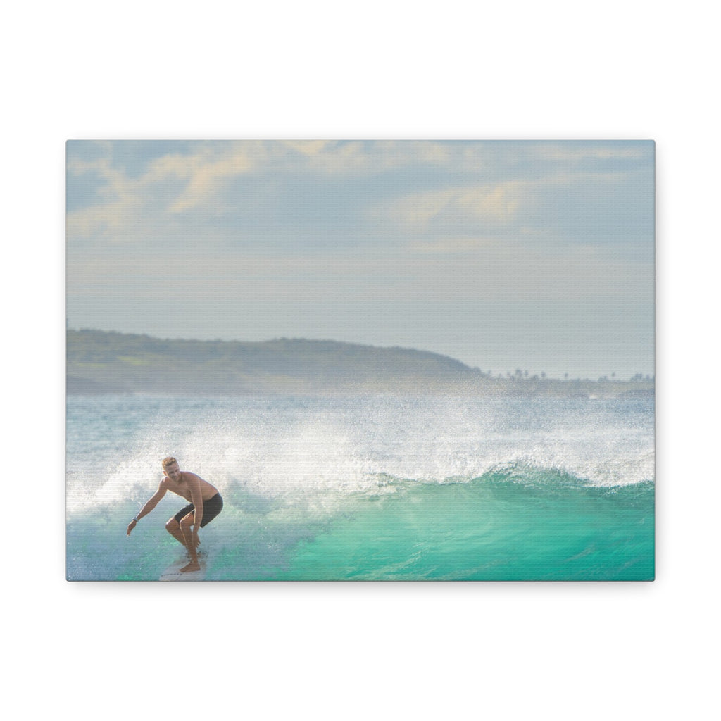 Surfing Canvas Wall Art — Matte Stretched Ocean Wave Print
