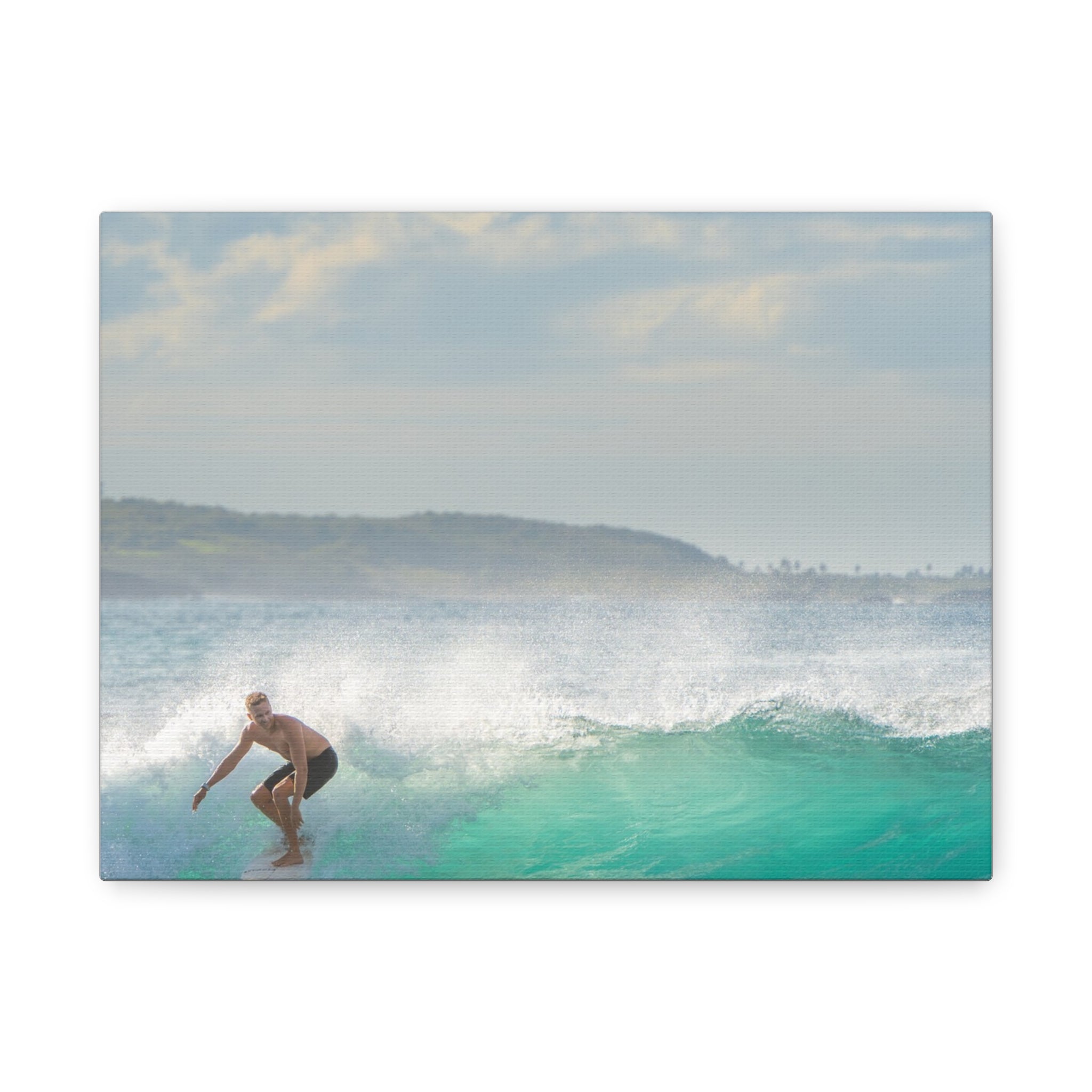 Surfing Canvas Wall Art — Matte Stretched Ocean Wave Print