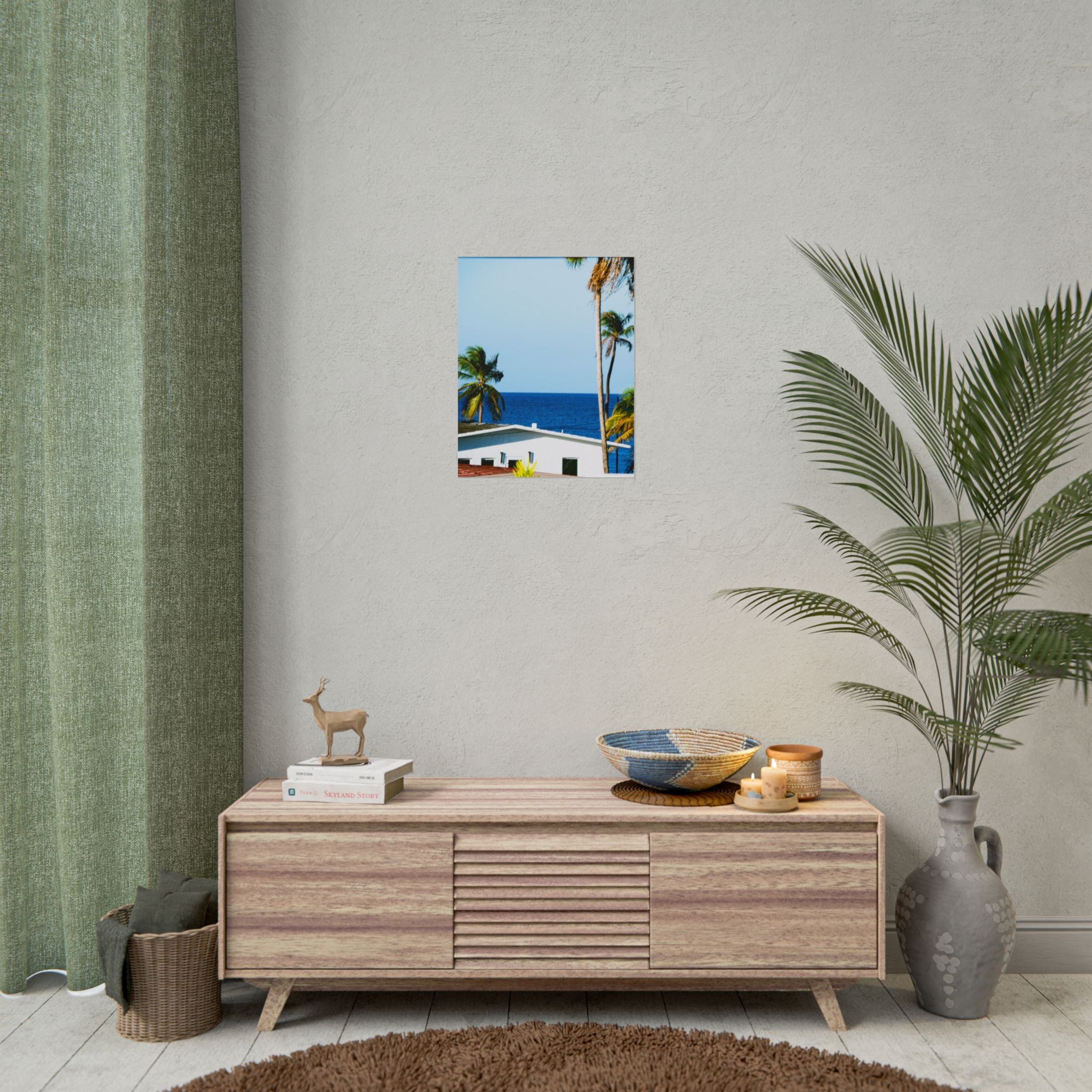 Ocean Park - Rolled Palm Tree Seascape Wall Art