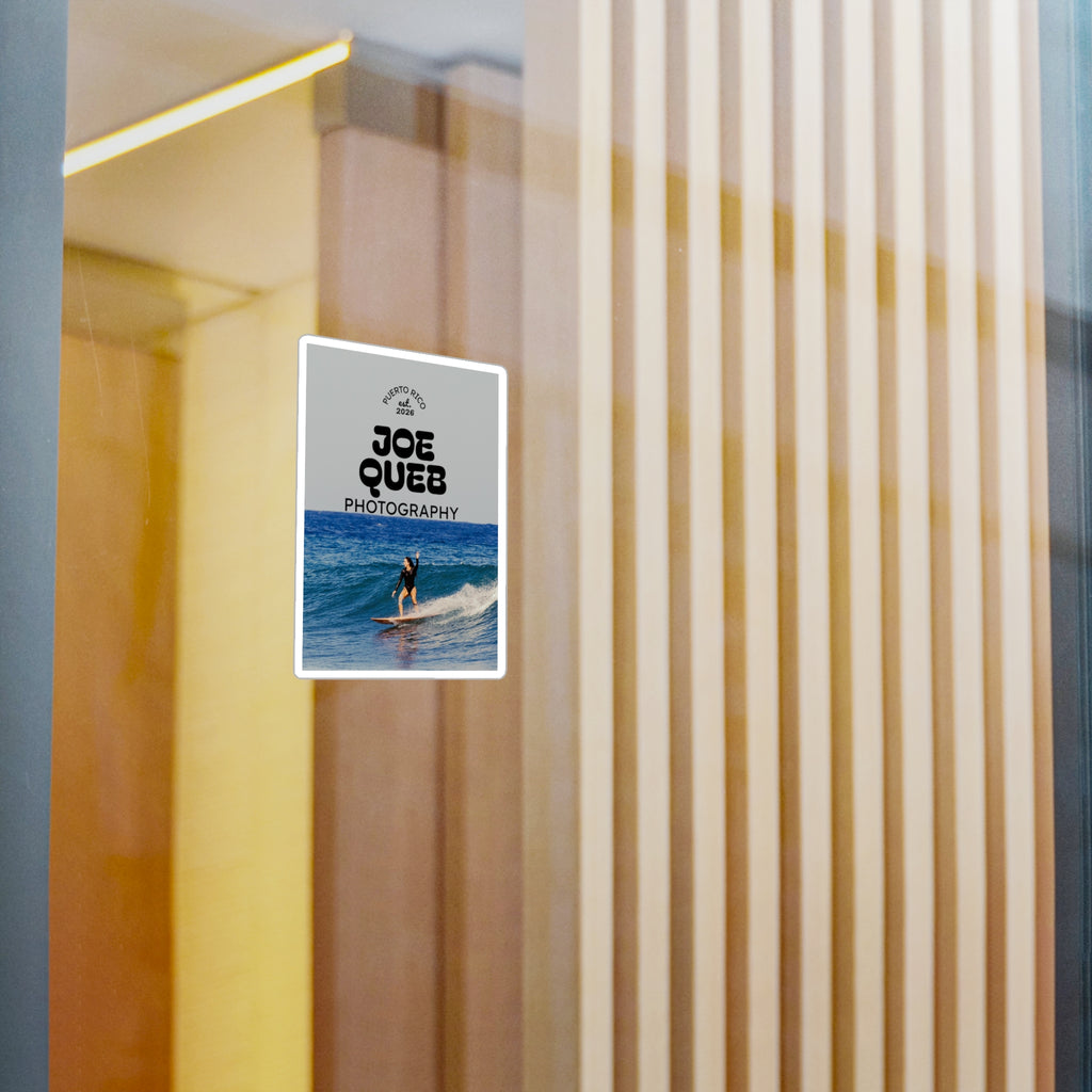 Photography Logo Kiss-Cut Vinyl Decal — "Joe Queb Photography" Puerto Rico Surf