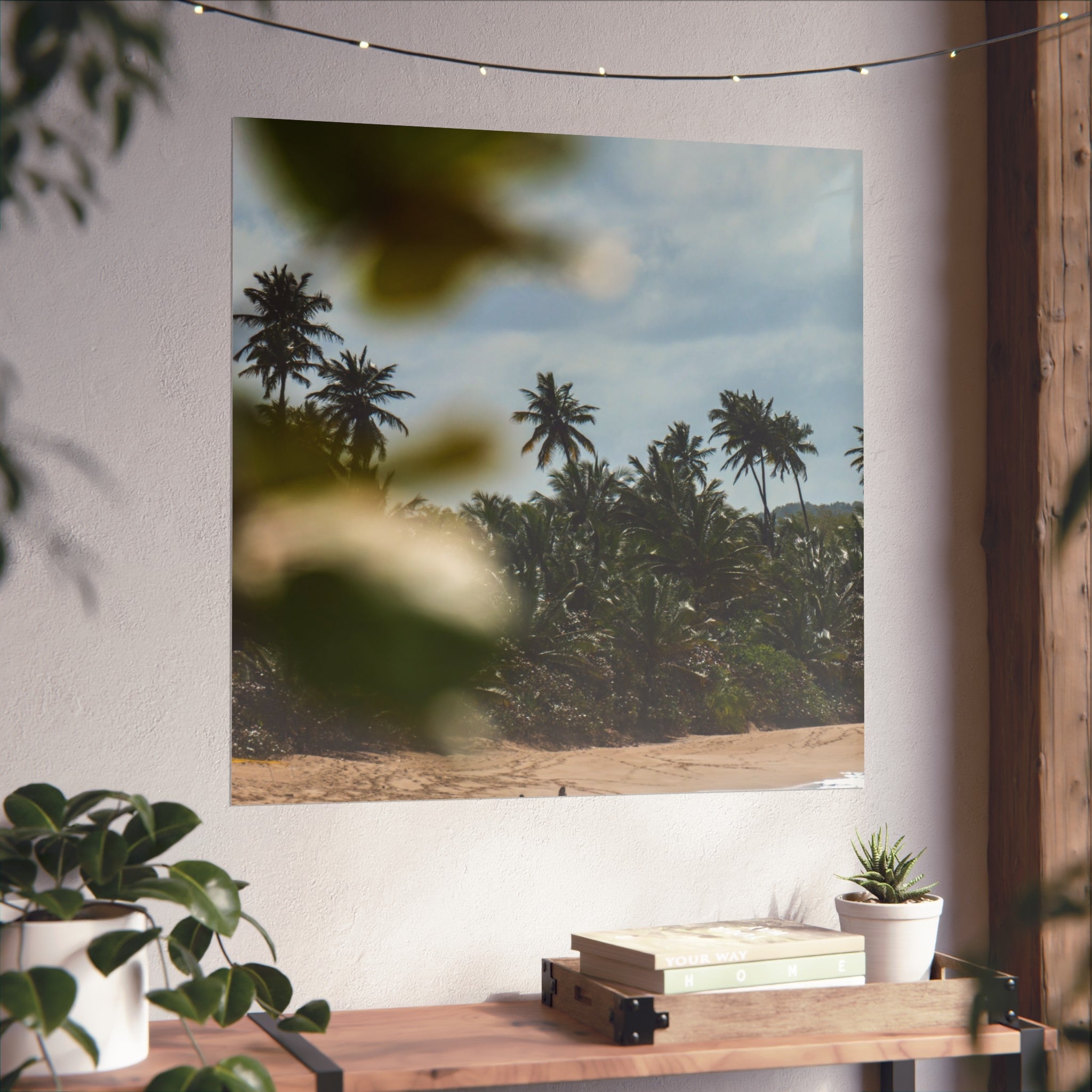 Tropical Beach Fine Art Poster — Palm Trees & Seaside Calm