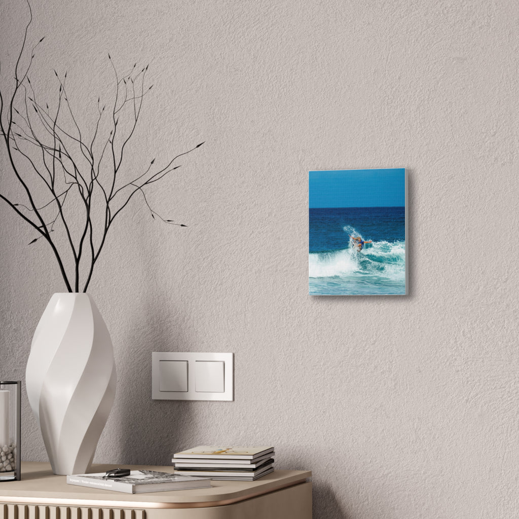 Surfing Ocean Wave Canvas Wall Art — Coastal Beach Photography Print