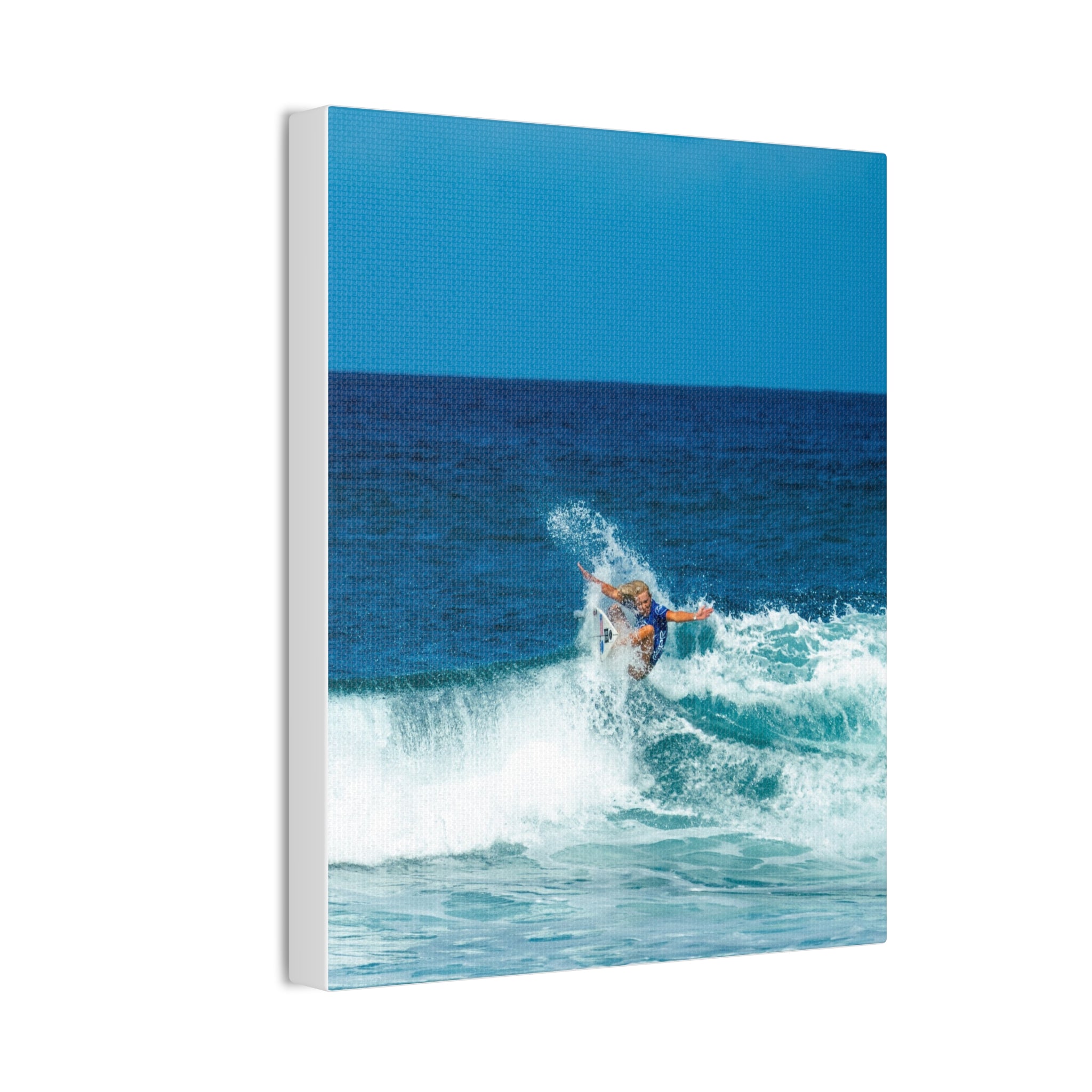 Surfing Ocean Wave Canvas Wall Art — Coastal Beach Photography Print