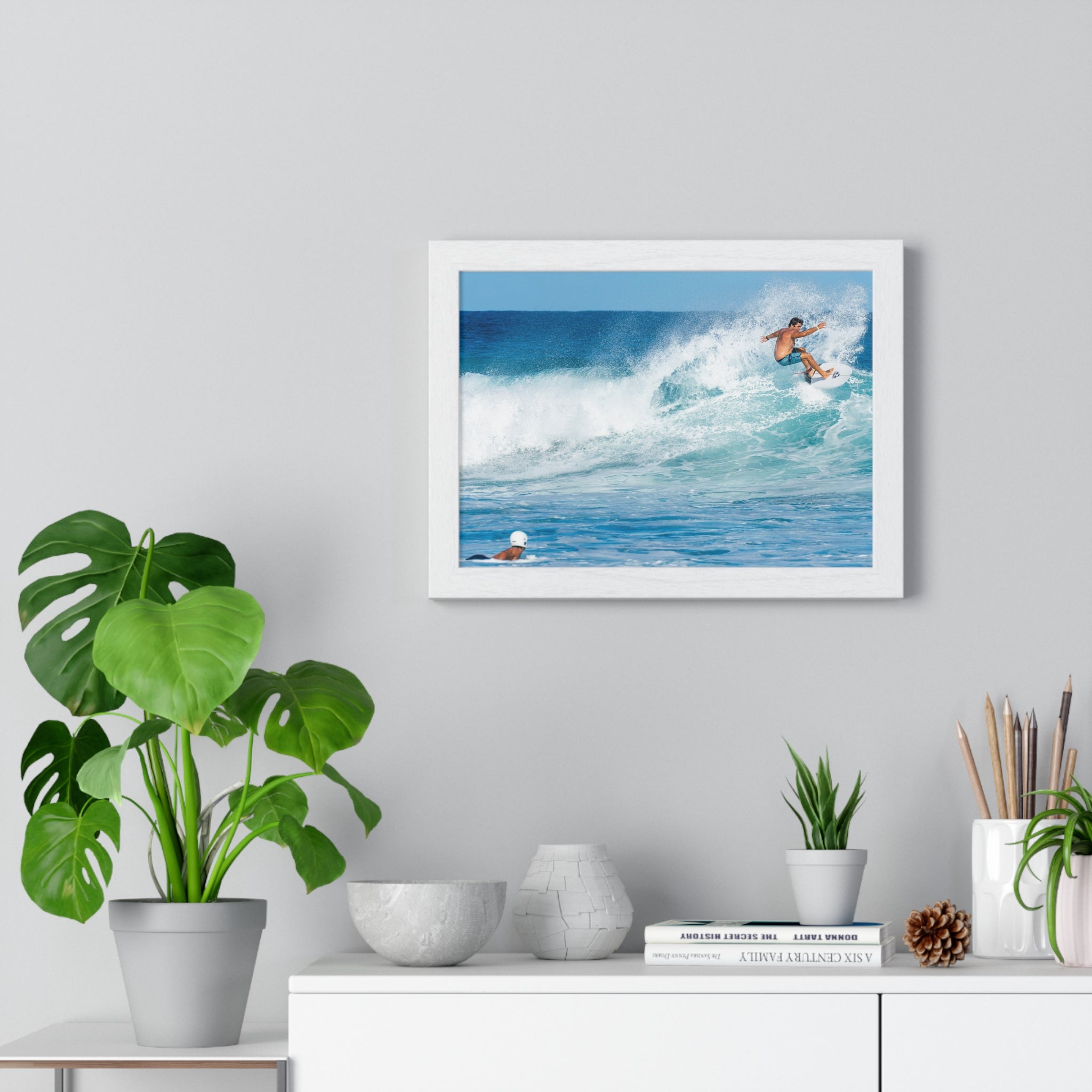 Surfer Wave Horizontal Framed Poster – Ocean Beach Wall Art