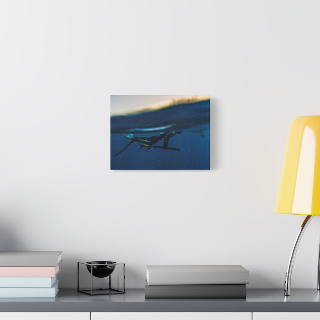 Underwater Spearfishing Canvas Wall Art — Matte Stretched 1.25"
