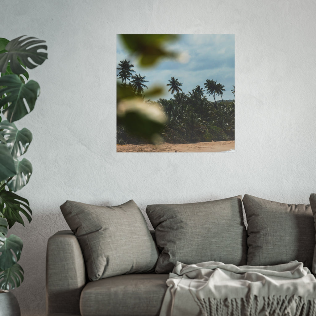Tropical Beach Fine Art Poster — Palm Trees & Seaside Calm