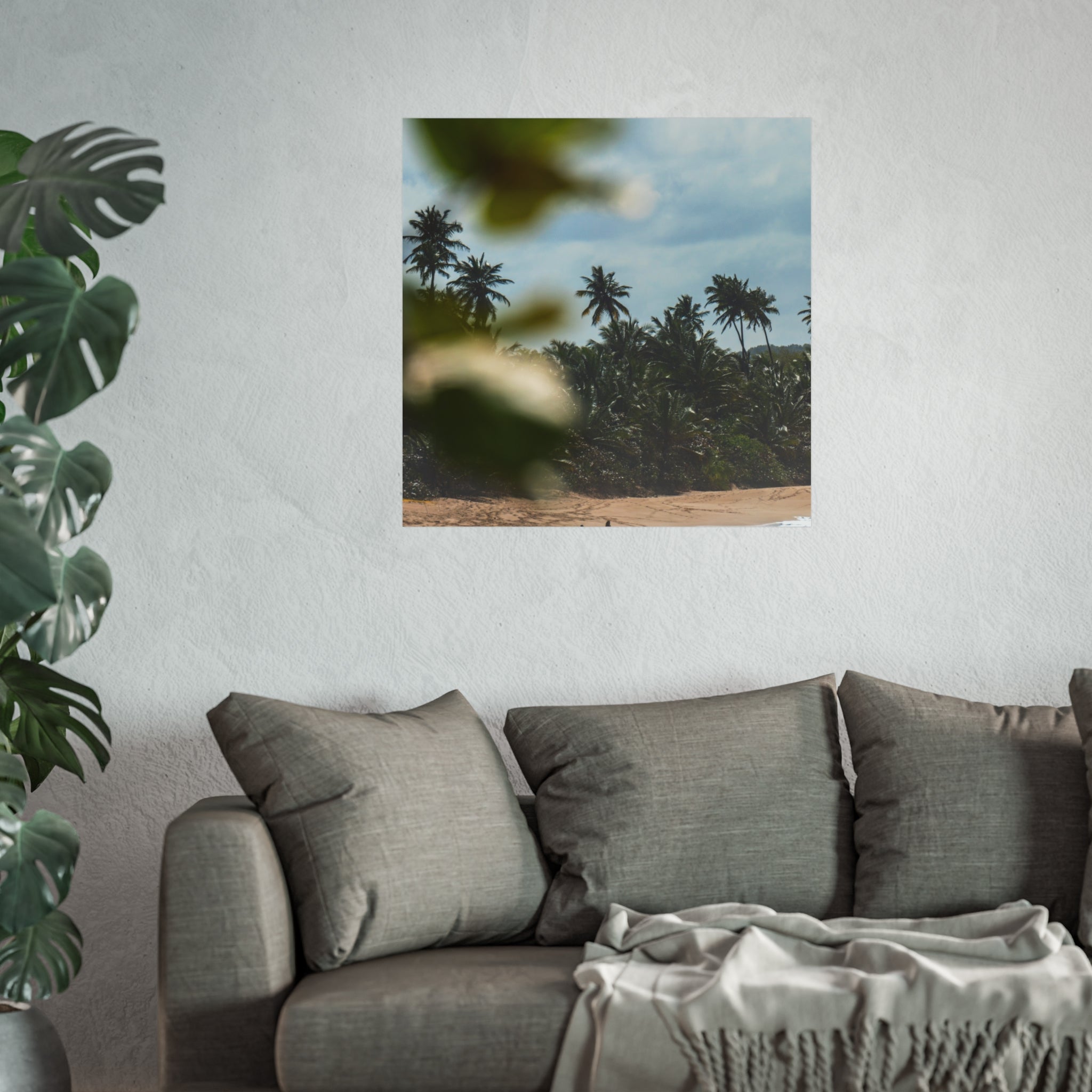 Tropical Beach Fine Art Poster — Palm Trees & Seaside Calm