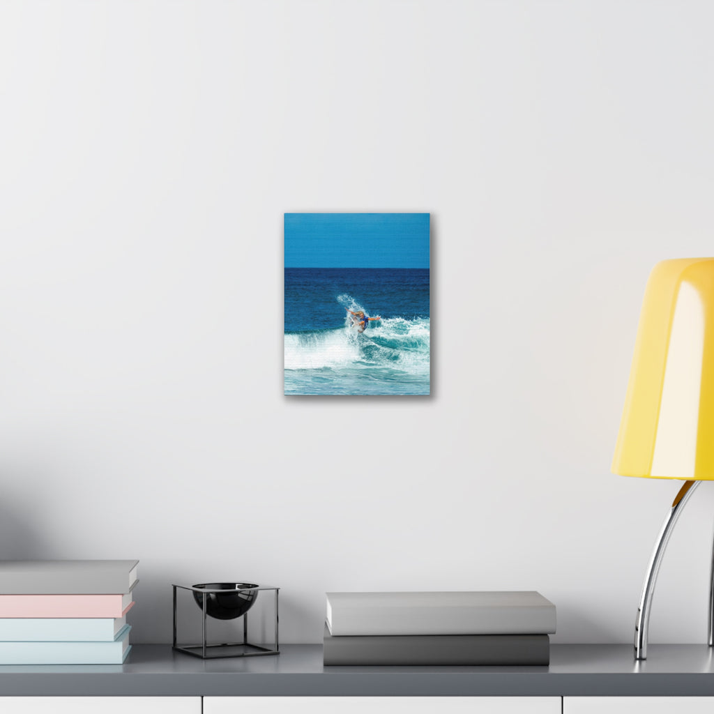 Surfing Ocean Wave Canvas Wall Art — Coastal Beach Photography Print