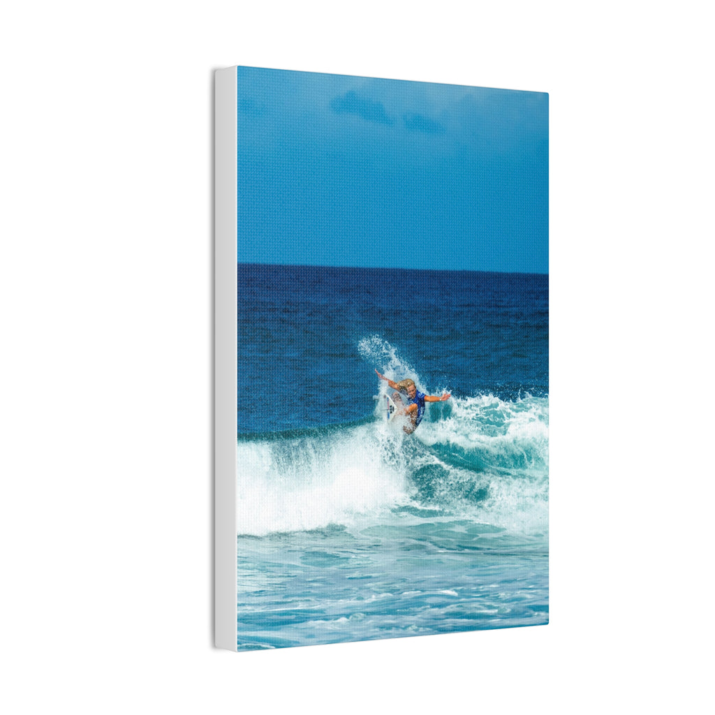 Surfing Ocean Wave Canvas Wall Art — Coastal Beach Photography Print