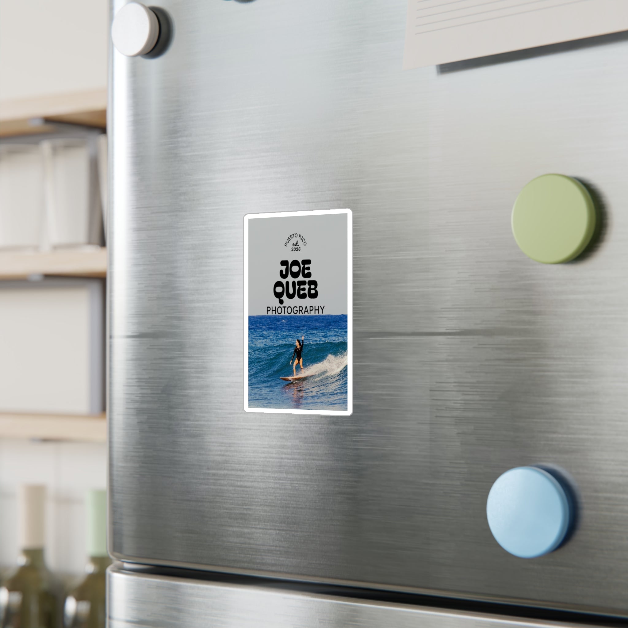 Photography Logo Kiss-Cut Vinyl Decal — "Joe Queb Photography" Puerto Rico Surf