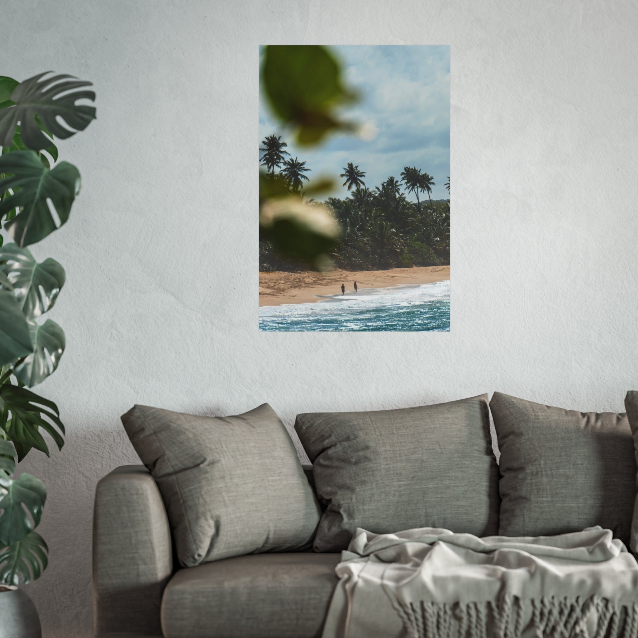 Tropical Beach Fine Art Poster — Palm Trees & Seaside Calm
