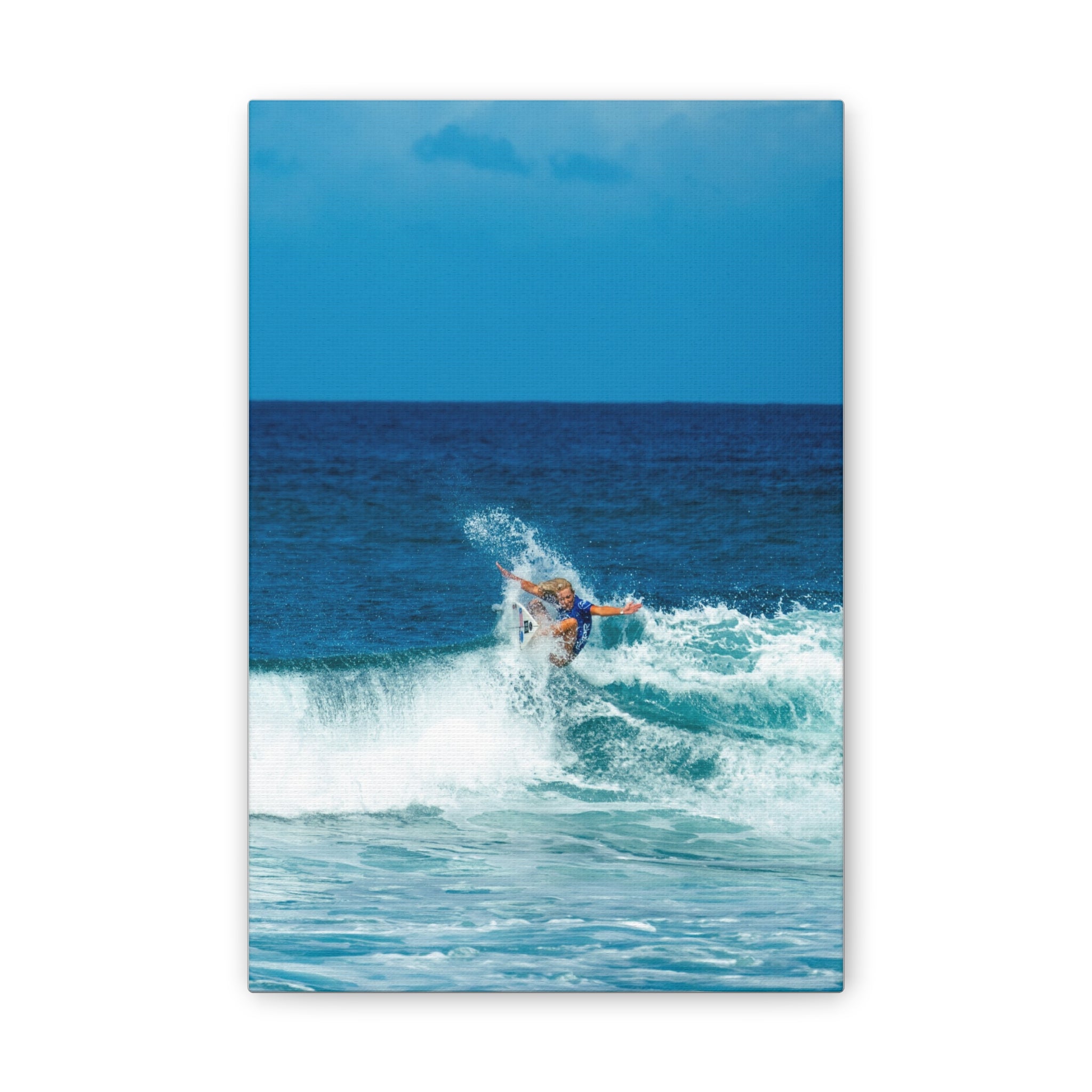 Surfing Ocean Wave Canvas Wall Art — Coastal Beach Photography Print