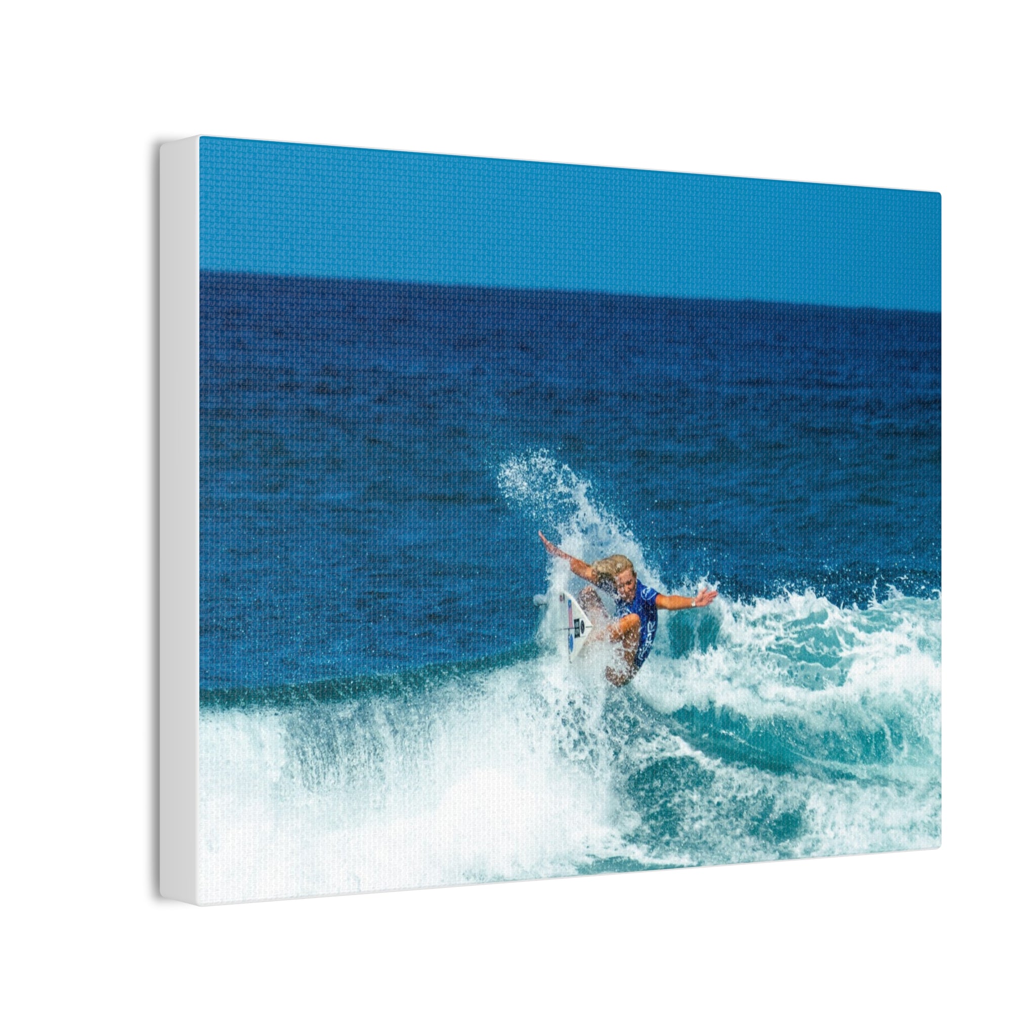 Surfing Ocean Wave Canvas Wall Art — Coastal Beach Photography Print