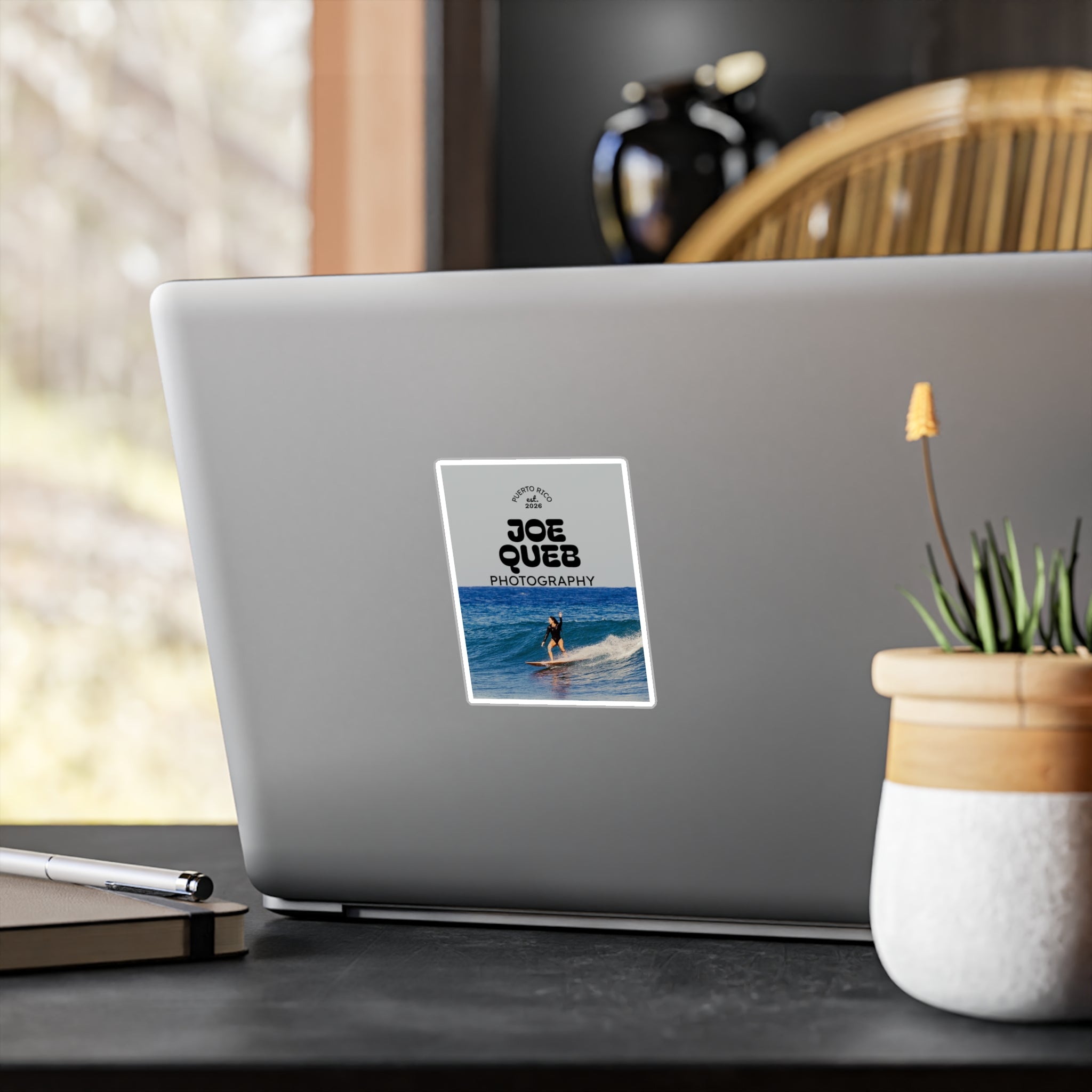 Photography Logo Kiss-Cut Vinyl Decal — "Joe Queb Photography" Puerto Rico Surf