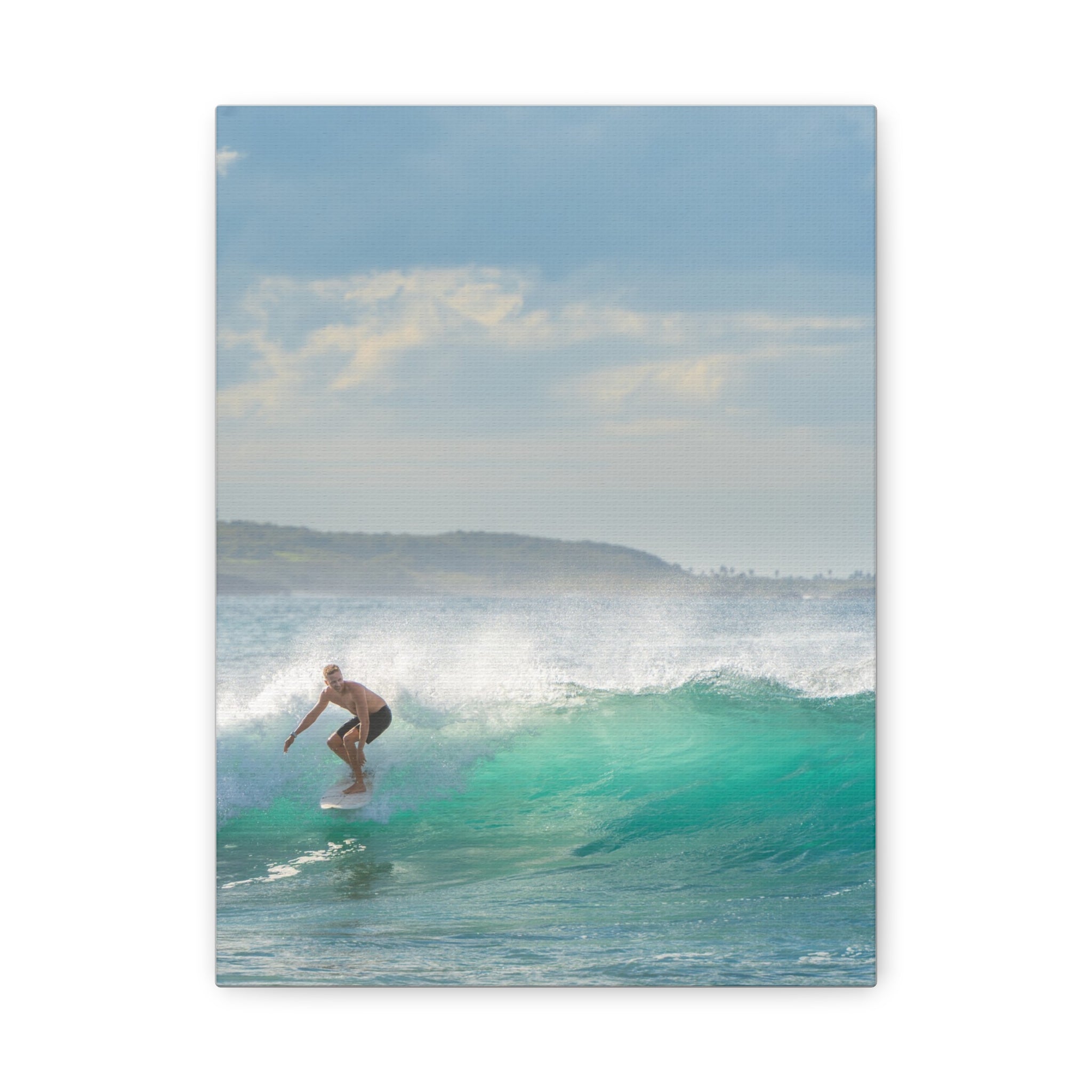 Surfing Canvas Wall Art — Matte Stretched Ocean Wave Print