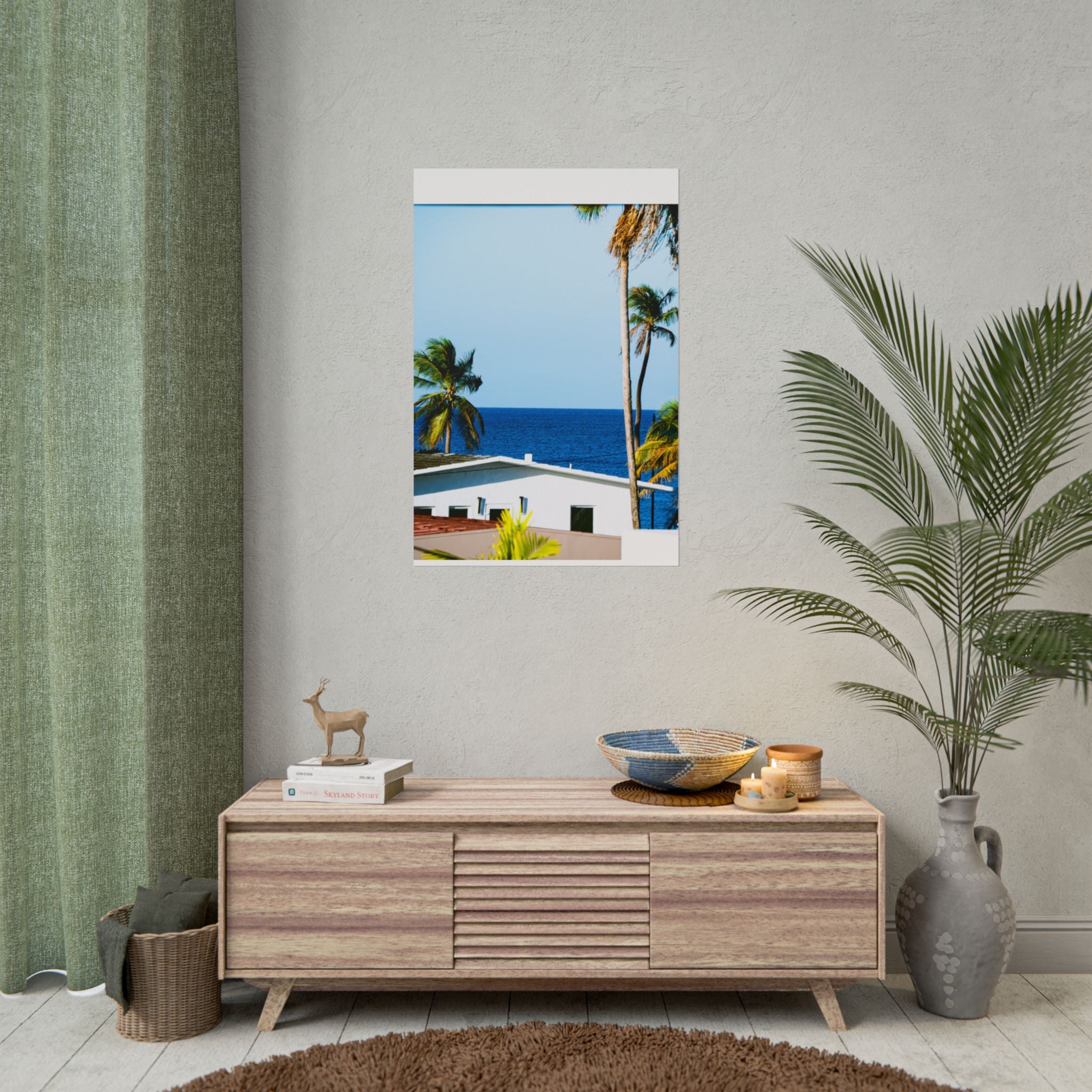 Ocean Park - Rolled Palm Tree Seascape Wall Art