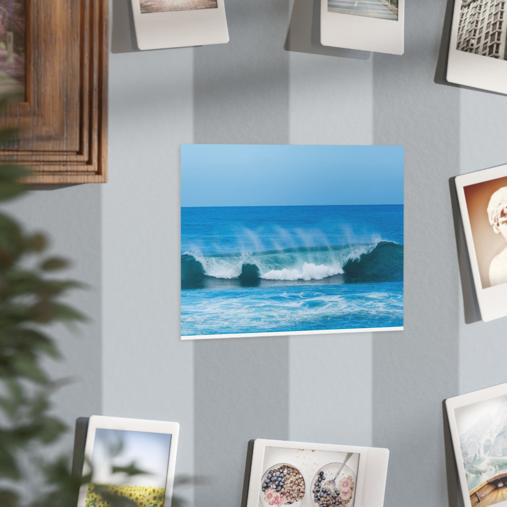 Ocean Wave Photo Print — Blue Surf Seascape Unframed Art
