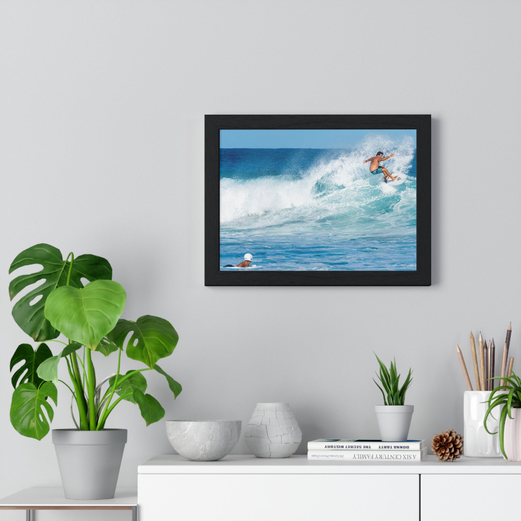 Surfer Wave Horizontal Framed Poster – Ocean Beach Wall Art